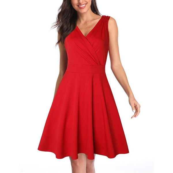 casual dresses 2021 women sleeveless cross dress adults summer solid color v-neck zipper elegant, Black;gray
casual dresses 2021 women sleeveless cross dress adults summer solid color v-neck zipper elegant, Black;gray