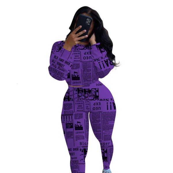 spaper printing women casual two piece sets selling lady's o-neck long sleeve tees + ny pants elastic outfits, Gray
spaper printing women casual two piece sets selling lady's o-neck long sleeve tees + ny pants elastic outfits, Gray