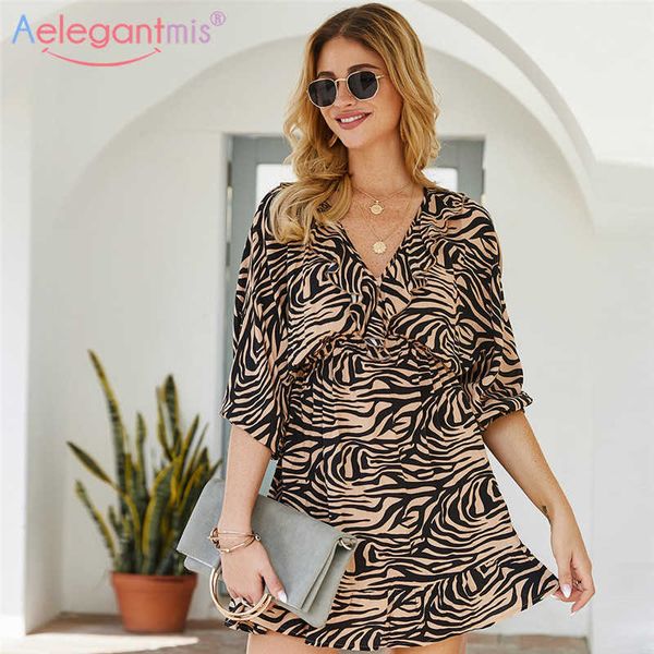 aelegantmis leopard print women spring mini dress v neck casual summer es ladies three quarter sleeve short 210607, Black;gray
aelegantmis leopard print women spring mini dress v neck casual summer es ladies three quarter sleeve short 210607, Black;gray