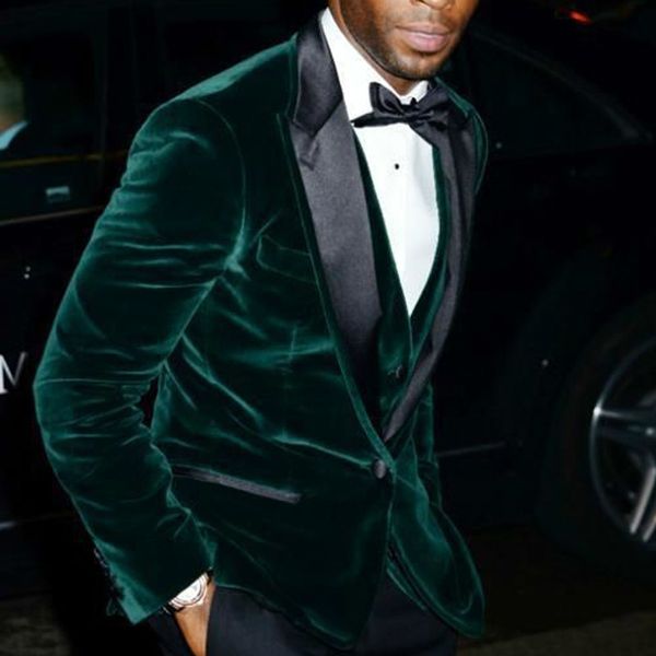 men's suits & blazers green velvet evening party men black peaked lapel one button blazer three piece groom wedding tuxedos, White;black
men's suits & blazers green velvet evening party men black peaked lapel one button blazer three piece groom wedding tuxedos, White;black