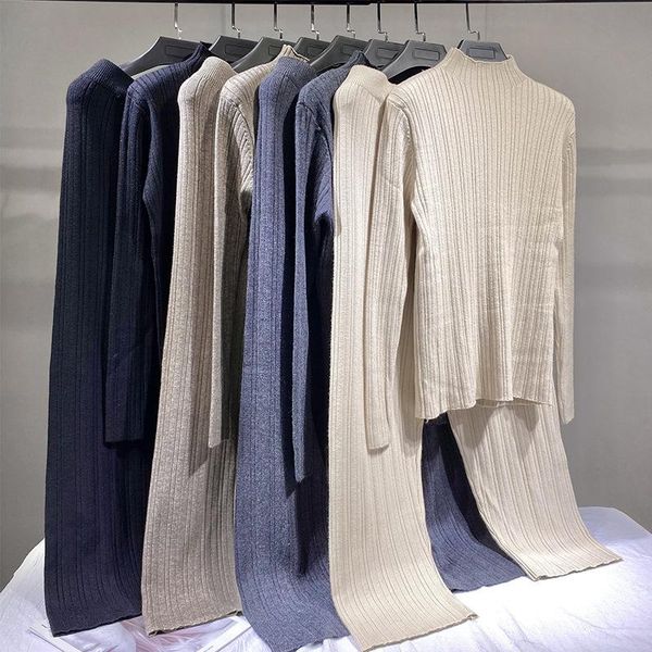 women's two piece pants casual simple knitted tracksuit turtleneck sweater + harem set outerwear female ladies vintage outfit 2517, White
women's two piece pants casual simple knitted tracksuit turtleneck sweater + harem set outerwear female ladies vintage outfit 2517, White
