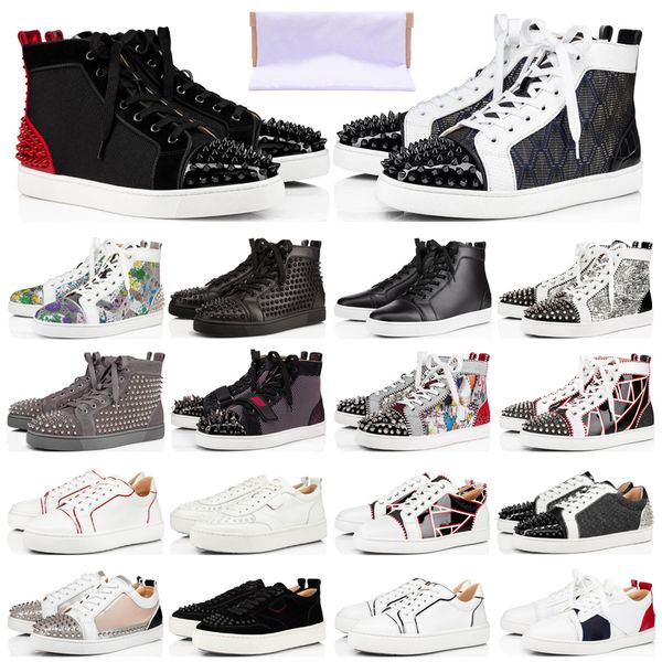 red bottoms men women dress shoes fashion flat spikes rivet shoe suede leather glitter party lovers wedding grand with box dust bag, Black
red bottoms men women dress shoes fashion flat spikes rivet shoe suede leather glitter party lovers wedding grand with box dust bag, Black