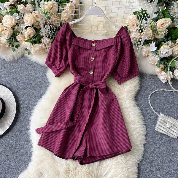 vintage plaid jumpsuits women square collar lace up wide leg short rompers korean fashion summer streetwear women's &, Black;white
vintage plaid jumpsuits women square collar lace up wide leg short rompers korean fashion summer streetwear women's &, Black;white