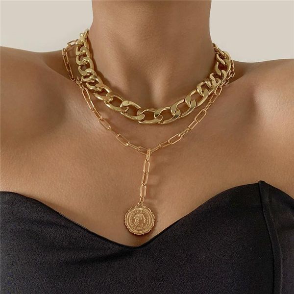 pendant necklaces retro simple gold silver color portrait chain layered necklace for women girl metal geometric long collares
pendant necklaces retro simple gold silver color portrait chain layered necklace for women girl metal geometric long collares