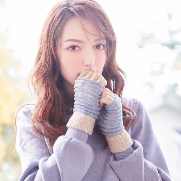 fingerless gloves suogry thicker men winter warm wool exposed finger mittens knitted half, Blue;gray
fingerless gloves suogry thicker men winter warm wool exposed finger mittens knitted half, Blue;gray