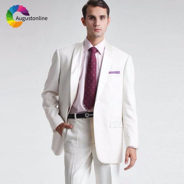 men's suits & blazers white men wedding groom tuxedos 2 pieces (jacket+pants) slim fit birdegroom set man blazer prom wear dc, White;black 
men's suits & blazers white men wedding groom tuxedos 2 pieces (jacket+pants) slim fit birdegroom set man blazer prom wear dc, White;black