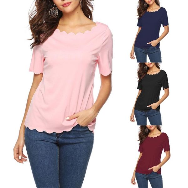 women's blouses & shirts blouse 2021 fashion women summer casual short sleeve o-neck solid femme clothing blusas mujer y2k top, White
women's blouses & shirts blouse 2021 fashion women summer casual short sleeve o-neck solid femme clothing blusas mujer y2k top, White