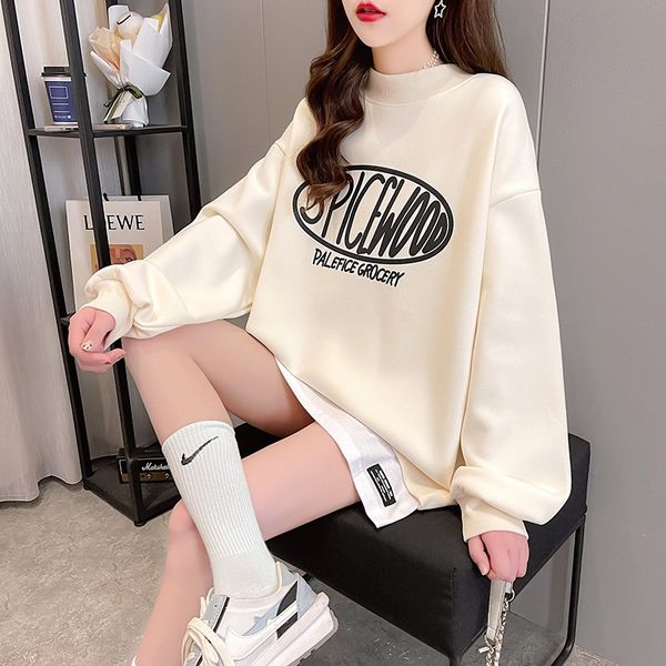 2021 women's sweater plush thickened new fashion autumn winter korean fake two loose clothes, Blue;black
2021 women's sweater plush thickened new fashion autumn winter korean fake two loose clothes, Blue;black