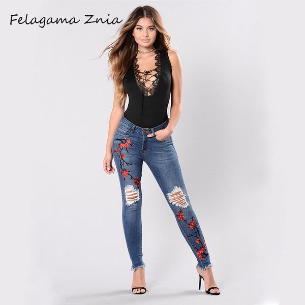 women's jeans felagama znia women high waist floral embroidery skinny holes denim pants girls casual basic pencil pant, Blue
women's jeans felagama znia women high waist floral embroidery skinny holes denim pants girls casual basic pencil pant, Blue