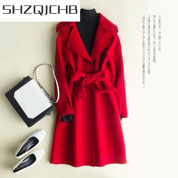 women's wool & blends shzq natural 100% coat female long cashmere jacket women clothes 2021 korean woolen autumn overcoat hiver 089pld1, Black
women's wool & blends shzq natural 100% coat female long cashmere jacket women clothes 2021 korean woolen autumn overcoat hiver 089pld1, Black