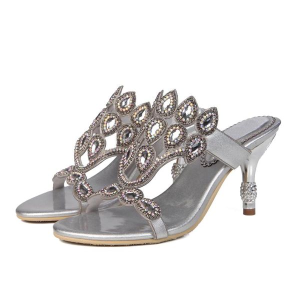 slippers women summer .5cm high heel stilettos rhinestone hollow party shoes large size, Black
slippers women summer .5cm high heel stilettos rhinestone hollow party shoes large size, Black