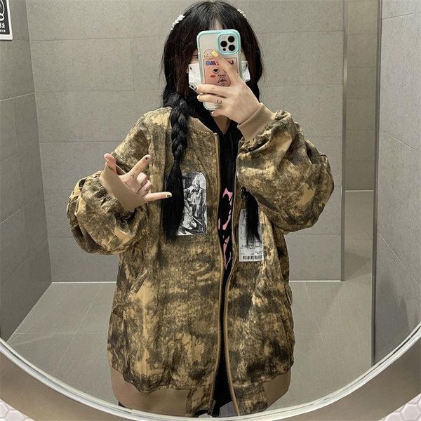 women's jackets qweek baseball college jacket women harajuku bomber oversized streetwear fall safari style 2021 fashion y2k zipper coat, Black;brown
women's jackets qweek baseball college jacket women harajuku bomber oversized streetwear fall safari style 2021 fashion y2k zipper coat, Black;brown
