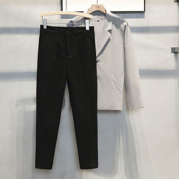 men's suits & blazers autumn men fashion woolen straight suit pants loose casual wool trousers male solid color warm ninth o355, White;black
men's suits & blazers autumn men fashion woolen straight suit pants loose casual wool trousers male solid color warm ninth o355, White;black