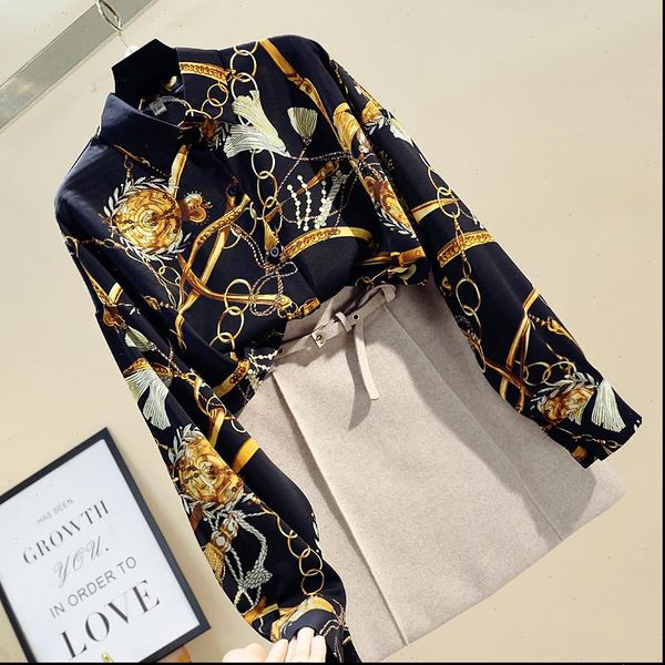spring autumn women blouses womens shirt office lady wild loose large size printed long sleeve chiffon gd270, White
spring autumn women blouses womens shirt office lady wild loose large size printed long sleeve chiffon gd270, White