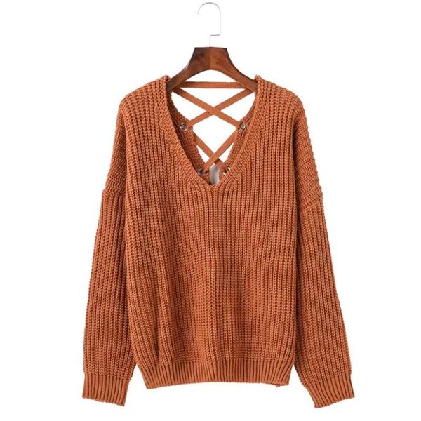 women's sweaters ly women backless knitting sweater lace up autumn winter casual hollow out vk-ing, White;black
women's sweaters ly women backless knitting sweater lace up autumn winter casual hollow out vk-ing, White;black