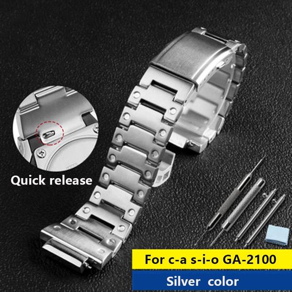 watch bands solid stainless steel strap for g accessories gm-5600 ga-2100 band quick release convex 16mm, Black;brown
watch bands solid stainless steel strap for g accessories gm-5600 ga-2100 band quick release convex 16mm, Black;brown