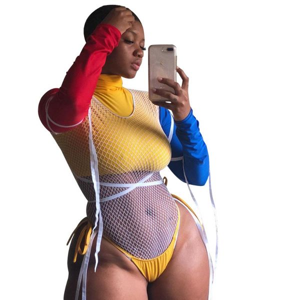 women's jumpsuits & rompers lemon gina summer contrast color sheer gridding high collar long sleeve fashion bikini swimwear three piece, Black;white
women's jumpsuits & rompers lemon gina summer contrast color sheer gridding high collar long sleeve fashion bikini swimwear three piece, Black;white