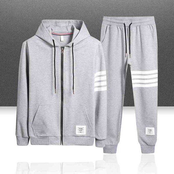 sportswear spring and autumn hooded jacket new trend four carry tb casual suit men's fashion, Black
sportswear spring and autumn hooded jacket new trend four carry tb casual suit men's fashion, Black