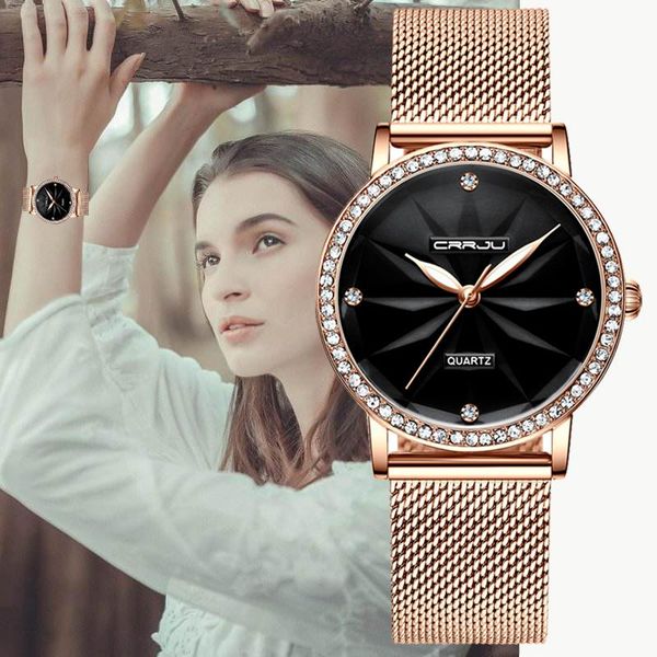 wristwatches women watches crrju fashion watch ladies flower diamond quartz gold waterproof relogio feminino, Slivery;brown
wristwatches women watches crrju fashion watch ladies flower diamond quartz gold waterproof relogio feminino, Slivery;brown