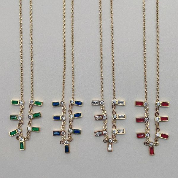 chains vanifin simple stainless steel women's necklace rectangle colored zircon classic fashion jewelry gift, Silver
chains vanifin simple stainless steel women's necklace rectangle colored zircon classic fashion jewelry gift, Silver