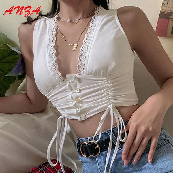 women tee with lace print deep v-neck sleeveless bandage crop t-shirt white women's
women tee with lace print deep v-neck sleeveless bandage crop t-shirt white women's