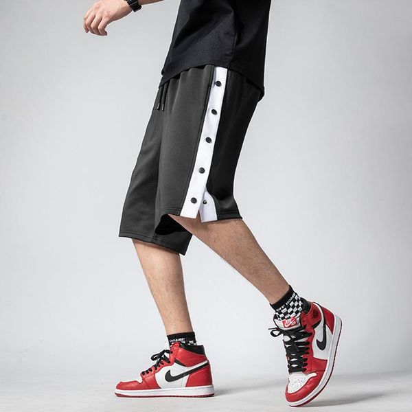 basketball sports shorts men's black wide legs jogger pants full open buckle fashion button short loose sweatpants, White;black
basketball sports shorts men's black wide legs jogger pants full open buckle fashion button short loose sweatpants, White;black