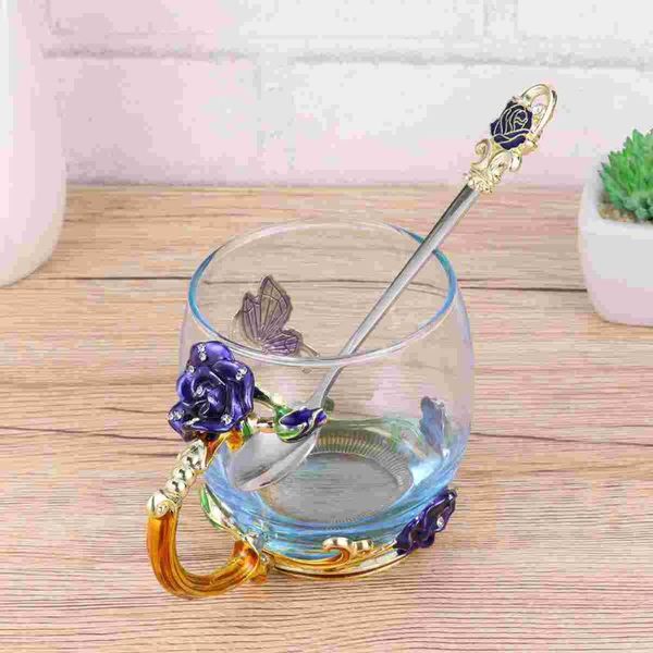 cups & saucers rose color enamel water glass flower tea cup coffee mug with handle and spoon (blue)
cups & saucers rose color enamel water glass flower tea cup coffee mug with handle and spoon (blue)