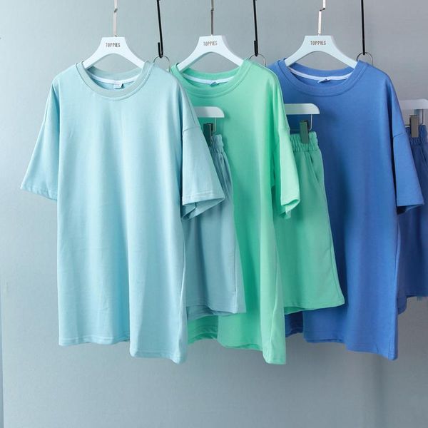 women's tracksuits ies summer womens two peices set leisure outfits cotton oversized t-shirts high waist shorts candy color clothing, Gray
women's tracksuits ies summer womens two peices set leisure outfits cotton oversized t-shirts high waist shorts candy color clothing, Gray