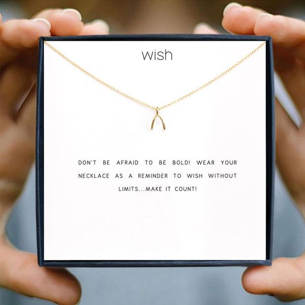 pendant necklaces 2021 gold wish bone necklace with card for women christmas gift box jewelry girl friend, Silver
pendant necklaces 2021 gold wish bone necklace with card for women christmas gift box jewelry girl friend, Silver