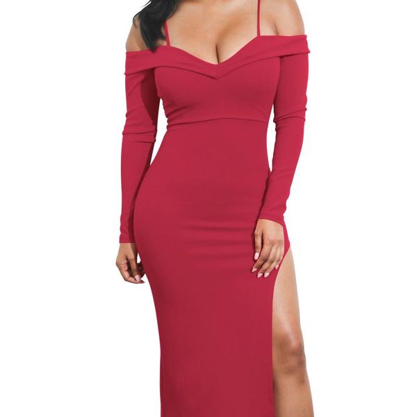 women dresses off shoulder long sleeve tank solid vent v-neck evening party casual, Black;gray
women dresses off shoulder long sleeve tank solid vent v-neck evening party casual, Black;gray