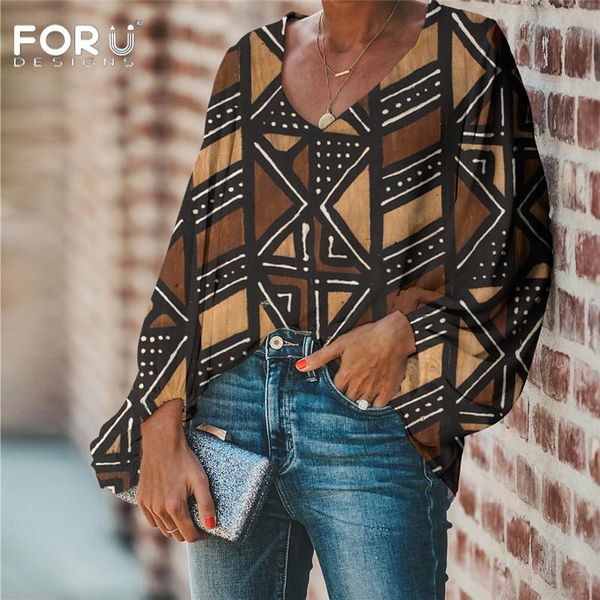 women's blouses & shirts forudesigns women blouse african traditional patterns 2021 casual loose long sleeve shirt plus size v-neck cl, White 
women's blouses & shirts forudesigns women blouse african traditional patterns 2021 casual loose long sleeve shirt plus size v-neck cl, White