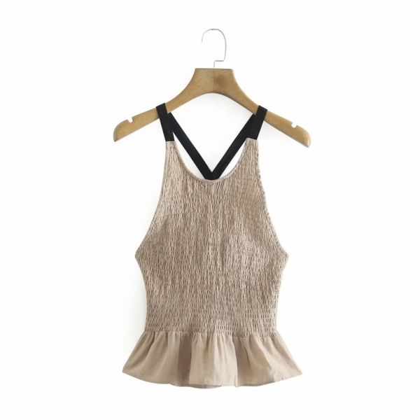 summer women o neck backless suspender blouse elastic smock female sleeveless shirt casual lady slim blusas s8933 210430, White
summer women o neck backless suspender blouse elastic smock female sleeveless shirt casual lady slim blusas s8933 210430, White