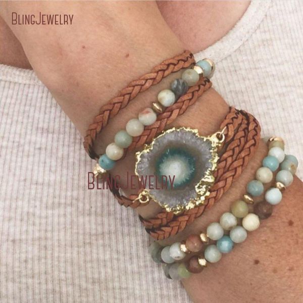 charm bracelets leather wrap bracelet geode stalactite druzy bracelet, braided bm160851, Golden;silver
charm bracelets leather wrap bracelet geode stalactite druzy bracelet, braided bm160851, Golden;silver