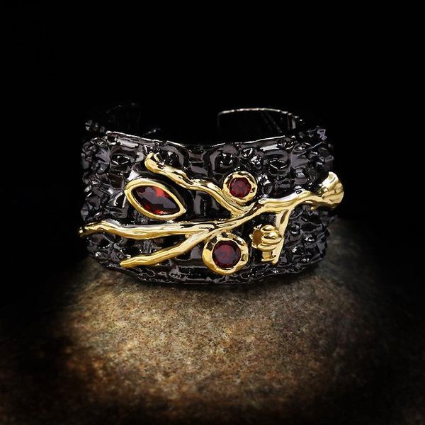 cluster rings exquisite and unique bohemian 925 black gold geometric hollow open ring red zircon branch haute couture couple party, Golden;silver
cluster rings exquisite and unique bohemian 925 black gold geometric hollow open ring red zircon branch haute couture couple party, Golden;silver