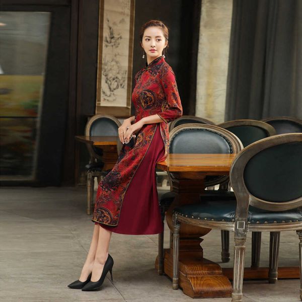 casual dresses chinese modern improved cheongam dress long of the women vintage elegant printing qipao awwa, Black;gray
casual dresses chinese modern improved cheongam dress long of the women vintage elegant printing qipao awwa, Black;gray
