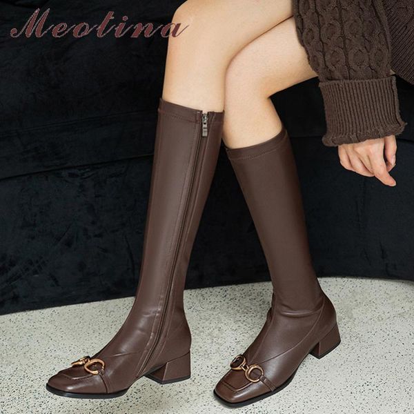 boots meotina women genuine leather thick med heel metal decoration ladies zipper knee high autumn winter black
boots meotina women genuine leather thick med heel metal decoration ladies zipper knee high autumn winter black
