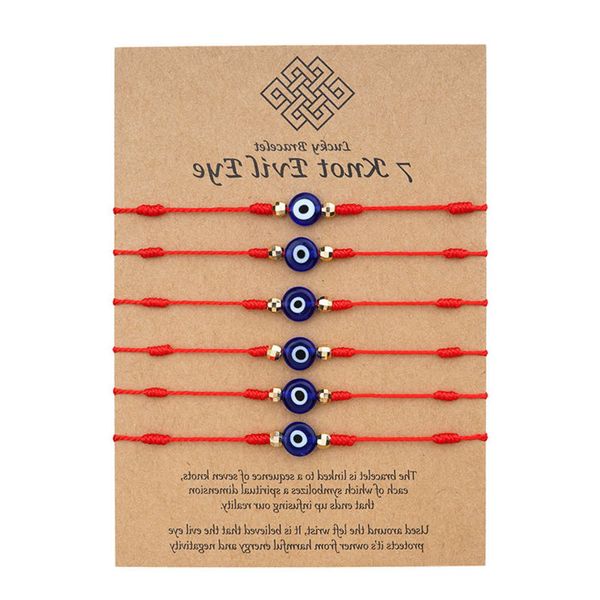 devil eye card creative 7-knot lucky red rope woven bracelet 6-piece set, Golden;silver
devil eye card creative 7-knot lucky red rope woven bracelet 6-piece set, Golden;silver