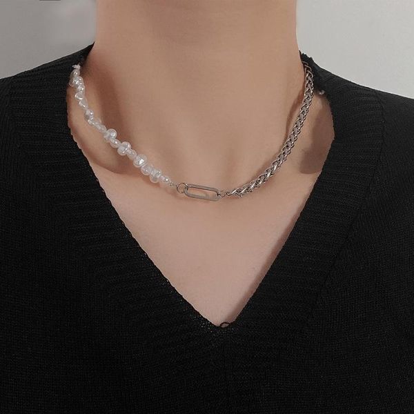 chains cosysail punk imitation pearl splice choker necklace for female stainless steel clavicle chain hip hop jewelry gift, Silver
chains cosysail punk imitation pearl splice choker necklace for female stainless steel clavicle chain hip hop jewelry gift, Silver