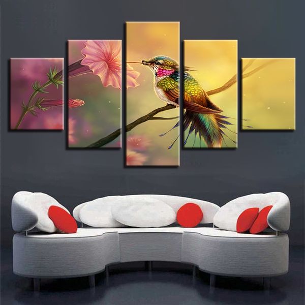 unframed bird and flower print canvas painting 5 panel vintage potsers 
unframed bird and flower print canvas painting 5 panel vintage potsers