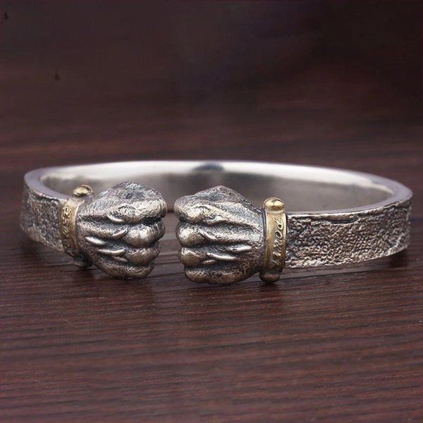 bangle vintage exclusive design silver fist open bracelet men's punk rock motorcycle jewelry, Black
bangle vintage exclusive design silver fist open bracelet men's punk rock motorcycle jewelry, Black