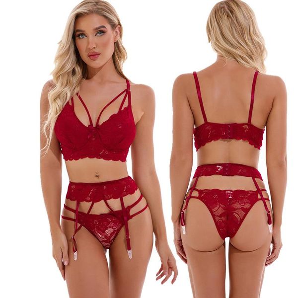 bras sets 2021 lingerie set women's printed adjustable shoulder strap split underwear three-point suit, Red;black
bras sets 2021 lingerie set women's printed adjustable shoulder strap split underwear three-point suit, Red;black