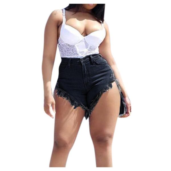 personalized shorts women's high waist solid color slim fray front short back long denim elastic 2021, White;black
personalized shorts women's high waist solid color slim fray front short back long denim elastic 2021, White;black