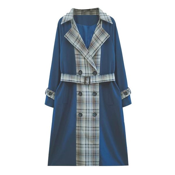 women's trench coats women fashion plaid splice blue long coat for spring fall elegant korea double breasted belt windbreaker cloak 880, Tan;black
women's trench coats women fashion plaid splice blue long coat for spring fall elegant korea double breasted belt windbreaker cloak 880, Tan;black
