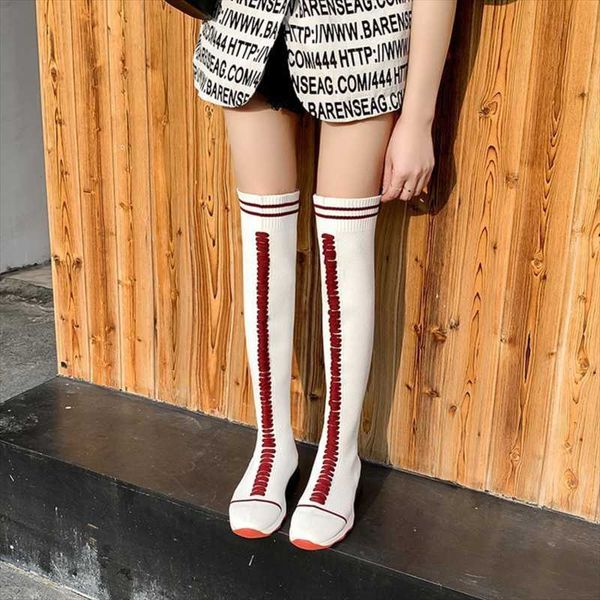 boots 2021 over knee pointed toe flat heels women sock stretch fluff inner, Black 
boots 2021 over knee pointed toe flat heels women sock stretch fluff inner, Black