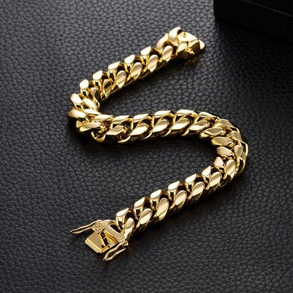 14mm heavy gold cuban chain link bracelet 316l stainless steel curb bracelet for men boy filled dropshipping jewelry, Black
14mm heavy gold cuban chain link bracelet 316l stainless steel curb bracelet for men boy filled dropshipping jewelry, Black