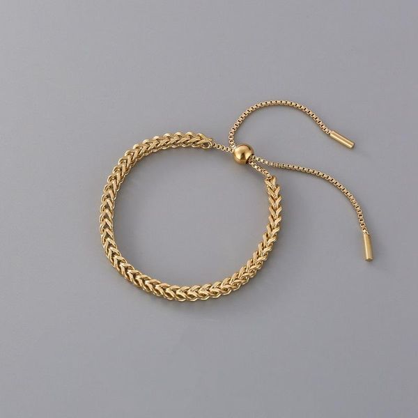 bangle design pull braided stainless steel charm bracelets for women gold chain does not fade adjustable fashion jewelry, Black
bangle design pull braided stainless steel charm bracelets for women gold chain does not fade adjustable fashion jewelry, Black