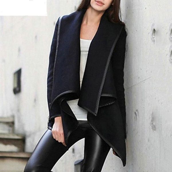 women's wool & blends nibesser autumn winter women blend jacket female coat warm turtleneck jackets irregular overcoats windbreaker z30, Black
women's wool & blends nibesser autumn winter women blend jacket female coat warm turtleneck jackets irregular overcoats windbreaker z30, Black