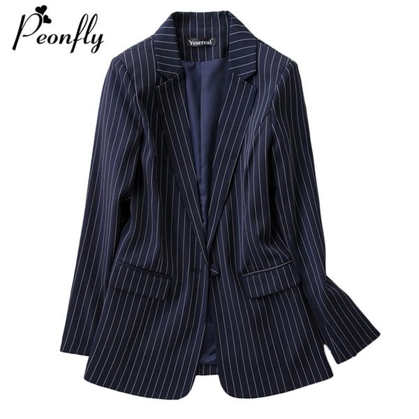 fashion striped printed blazer women spring casual long sleeve coat korean style single button feminino blue 211019, White;black
fashion striped printed blazer women spring casual long sleeve coat korean style single button feminino blue 211019, White;black
