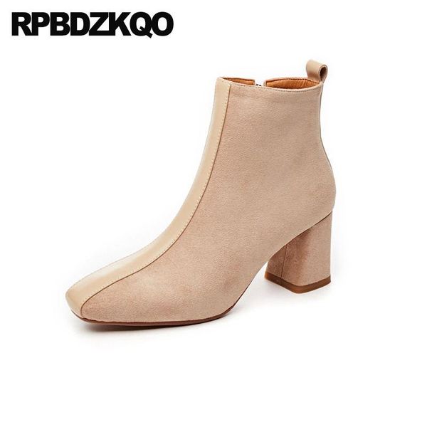 boots women chunky high heel genuine leather winter block autumn fur side zip 2021 shoes retro vintage square toe ankle suede, Black
boots women chunky high heel genuine leather winter block autumn fur side zip 2021 shoes retro vintage square toe ankle suede, Black
