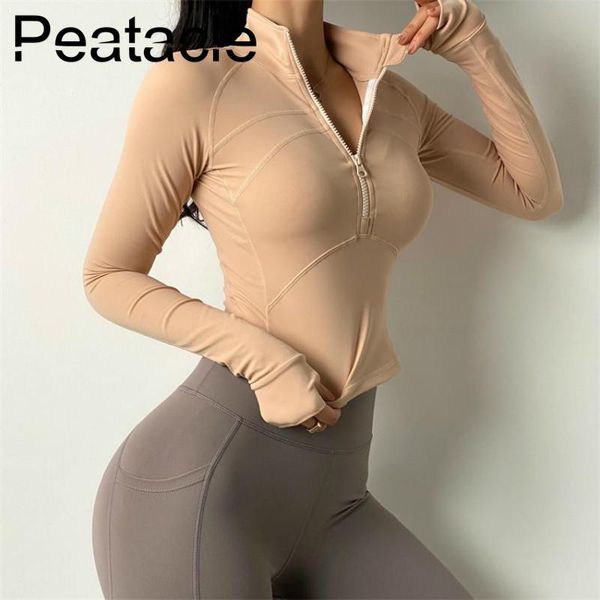 running jackets peatacle tight-fitting yoga clothes women's quick dry training sports shirt long sleeve slim fitness t-shirt zipper, Black;red
running jackets peatacle tight-fitting yoga clothes women's quick dry training sports shirt long sleeve slim fitness t-shirt zipper, Black;red